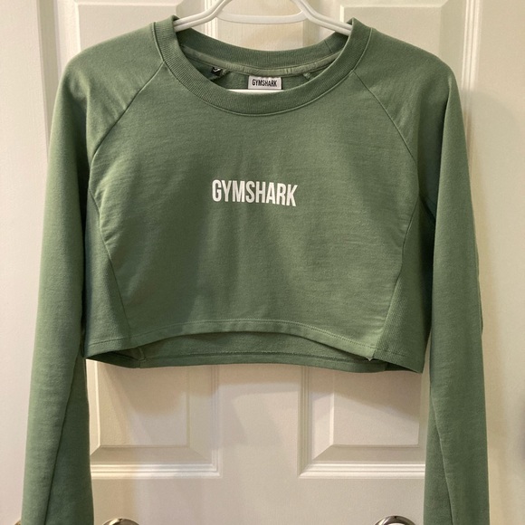 Gymshark Training Cropped Sweater - Green (small) - Picture 2 of 7